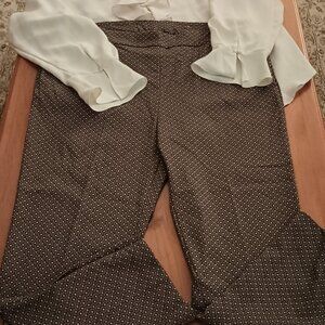 Chico's Size 16 (Chico's 3) Juliet Tan and Black Patterned Ponte Pants